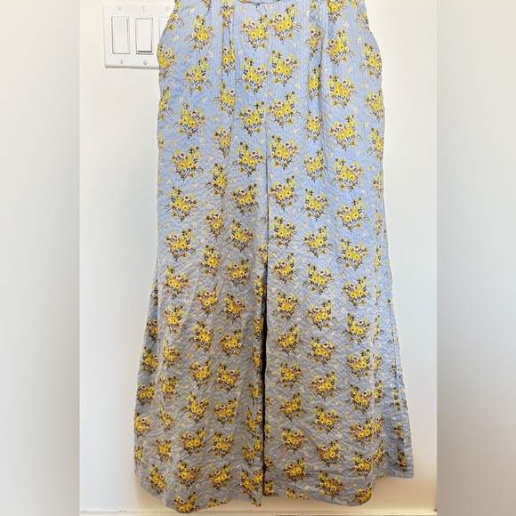 Happy x Nature by Kate Hudson Floral Jumpsuit Cotton Tie Back Wide Leg Size 12 - Picture 8 of 10